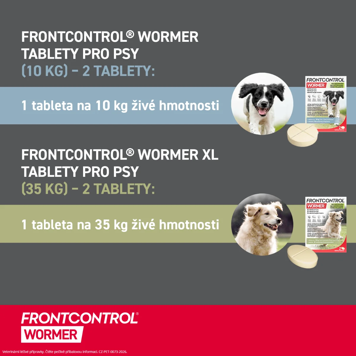 FRONTCONTROL Wormer tablety pro psy 10 kg 2 tablety