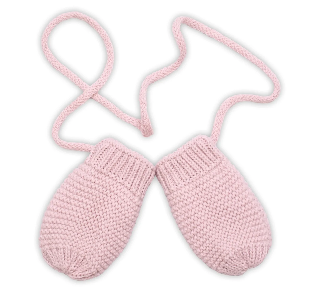 Baby Nellys Dětská sada, zimní čepice s šálou + rukavičky 3D, Teddy Bear - pudrově růžová