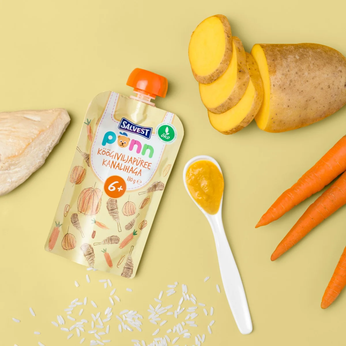 SALVEST Põnn BIO Kuřátko se zeleninovým pyré 110 g