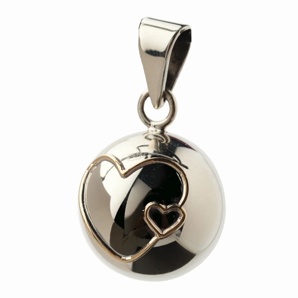 Bola Essentials Těhotenská rolnička 1 ks Silver Double Hearts