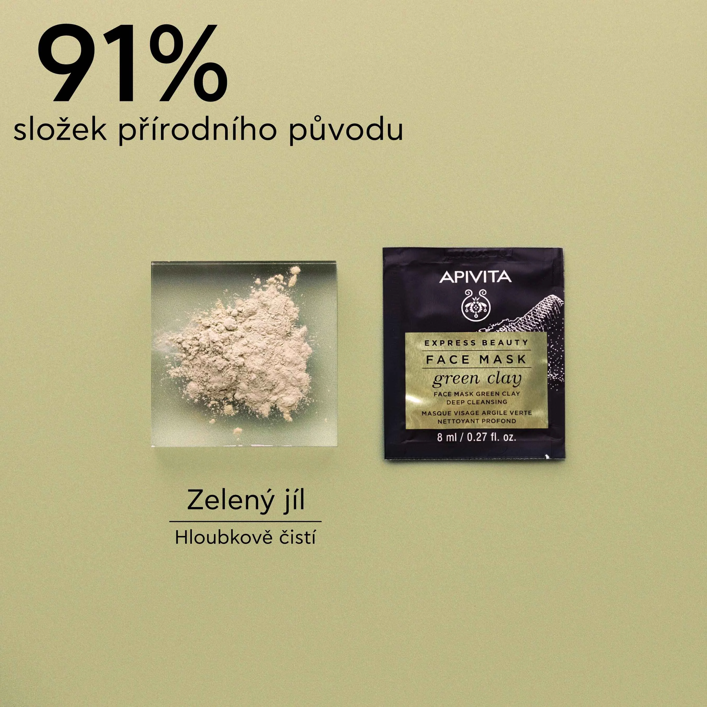 APIVITA Express Beauty Green Clay pleťová maska 2x8 ml