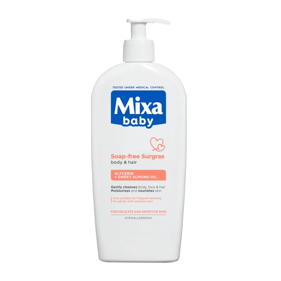 Mixa Baby Extra vyživující mycí gel na tělo a vlásky 400 ml