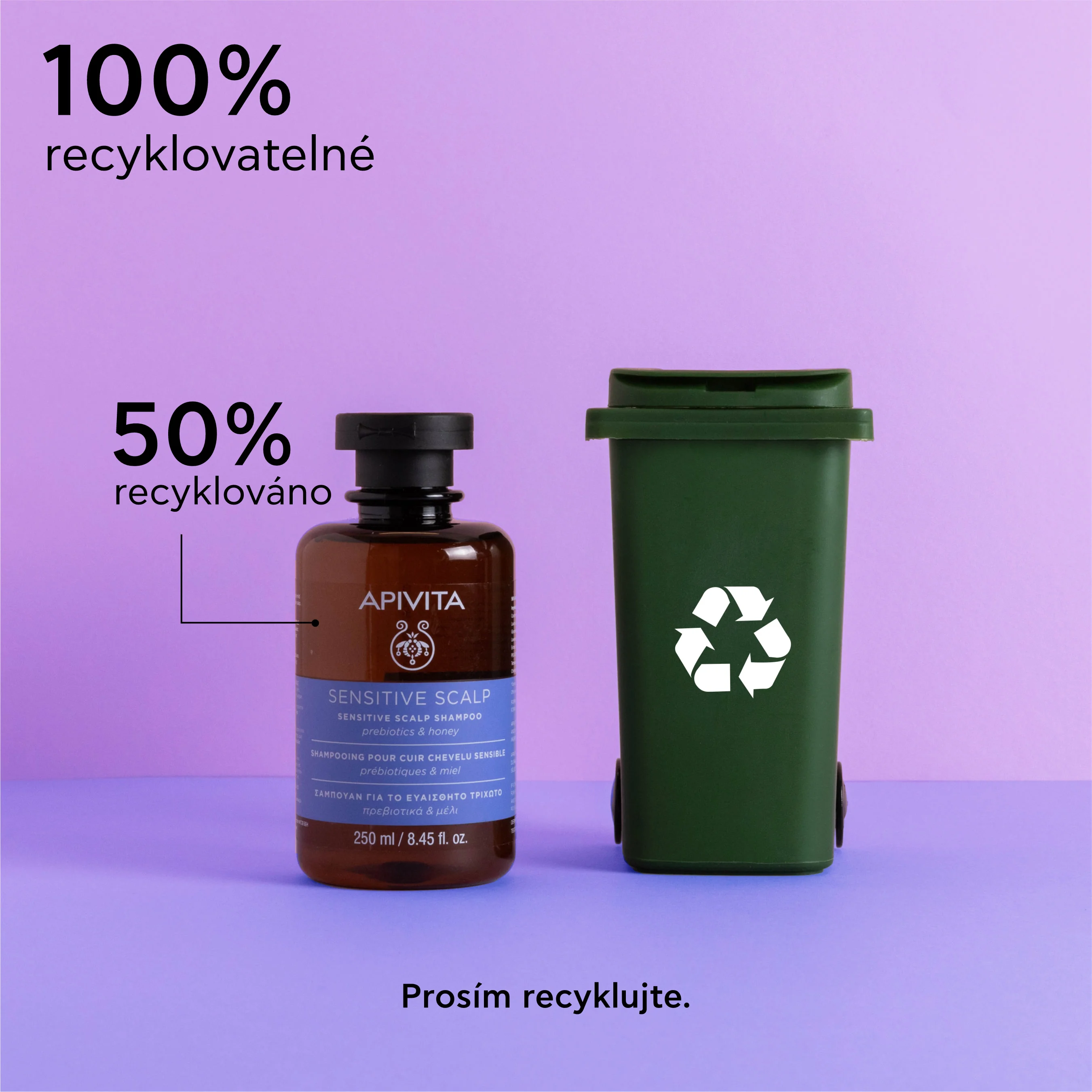 APIVITA Sensitive Scalp šampon na citlivou pokožku hlavy 250 ml