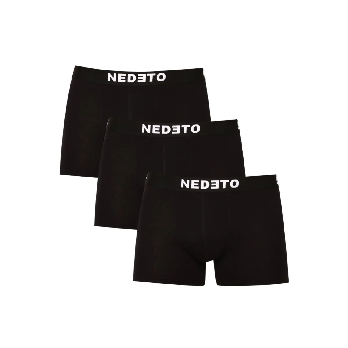 Nedeto 3PACK pánské boxerky černé (3NDTB001-brand) 5XL 