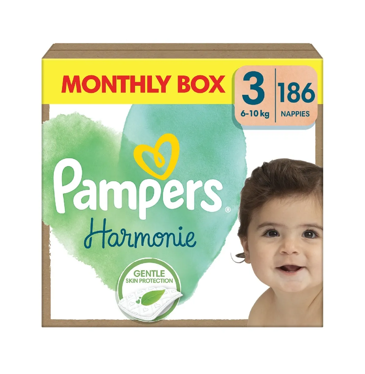 Pampers Harmonie Box vel. 3 6–10 kg dětské pleny 186 ks