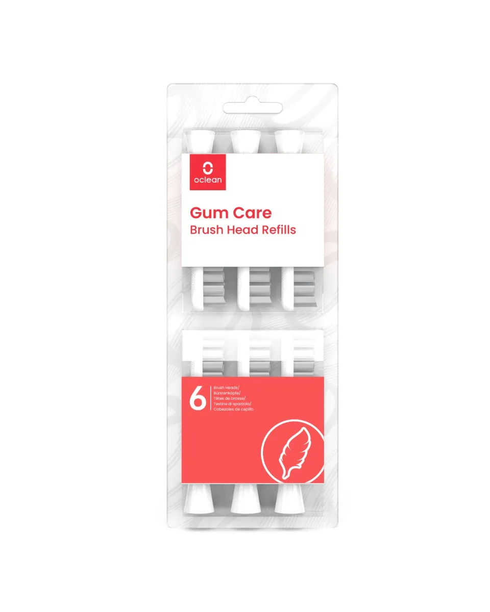 Oclean Gum Care Extra Soft náhradní hlavice 6 ks bílé