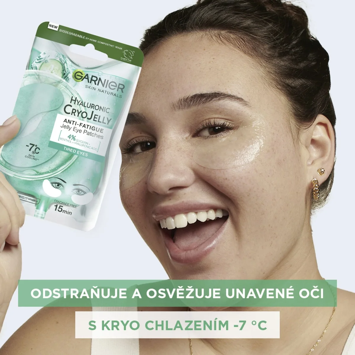 Garnier Skin Naturals Hyaluronic Cryo Jelly oční textilní maska s chladivým efektem 5 g