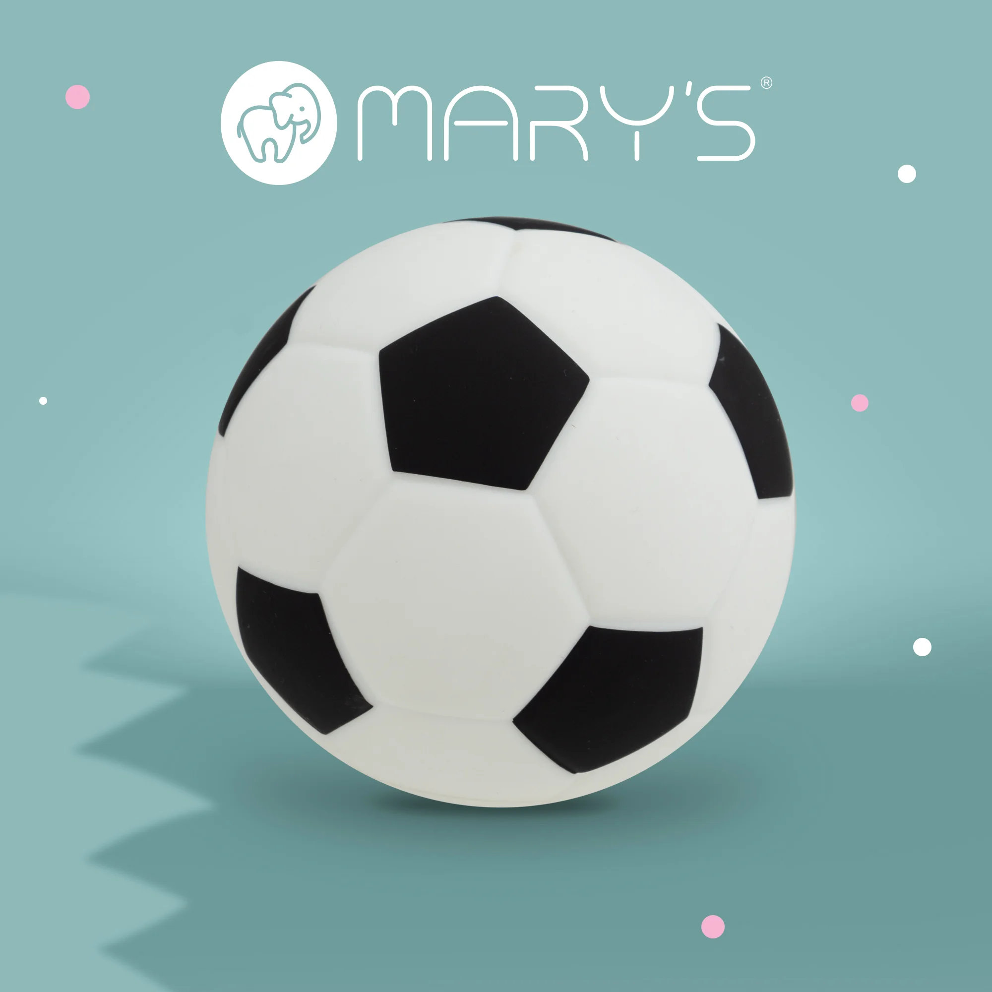 MARY’S LED silikonová noční lampička RGB, měkká, s pumpičkou - fotbalový míč