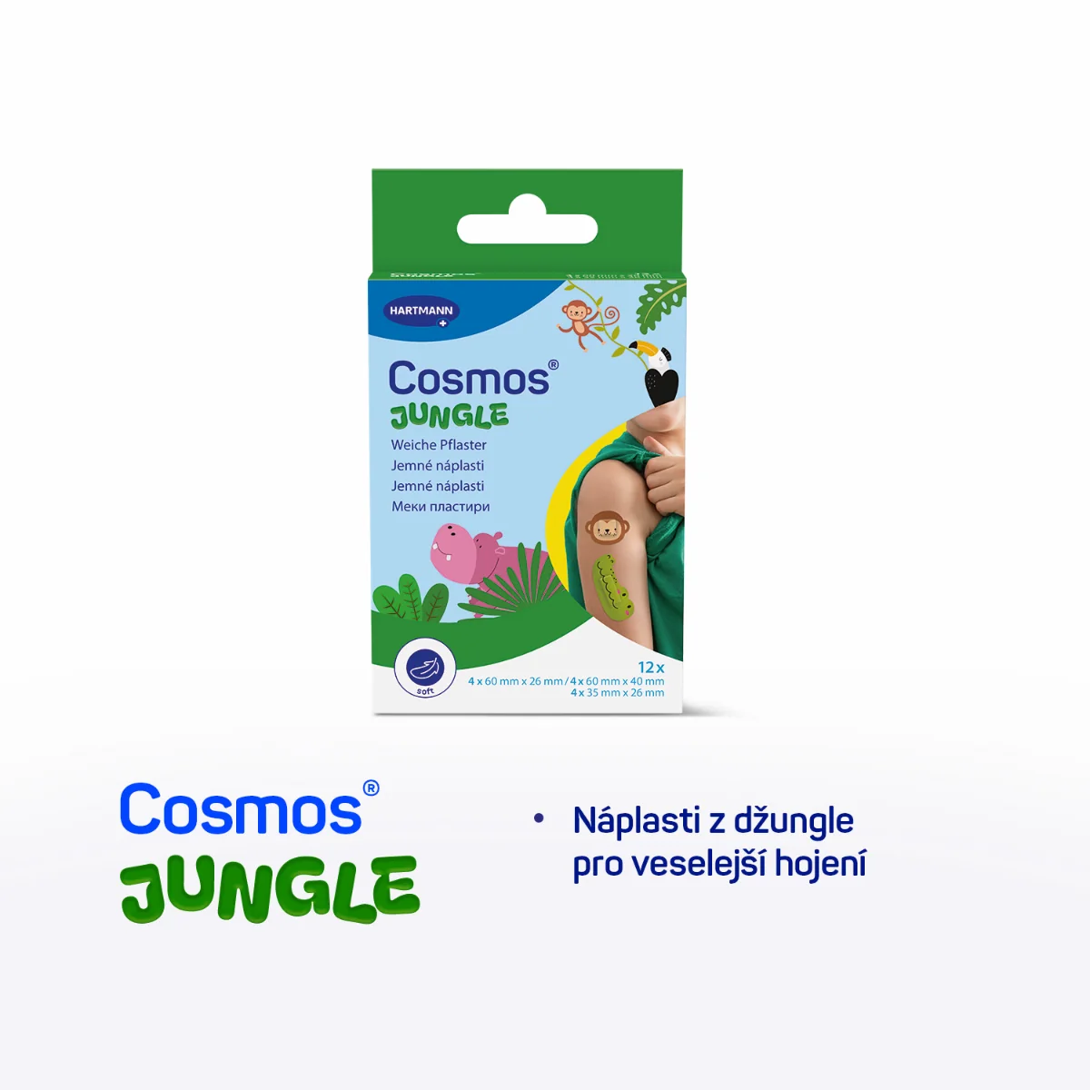 Cosmos Jungle náplasti ve tvaru zvířátek 12 ks