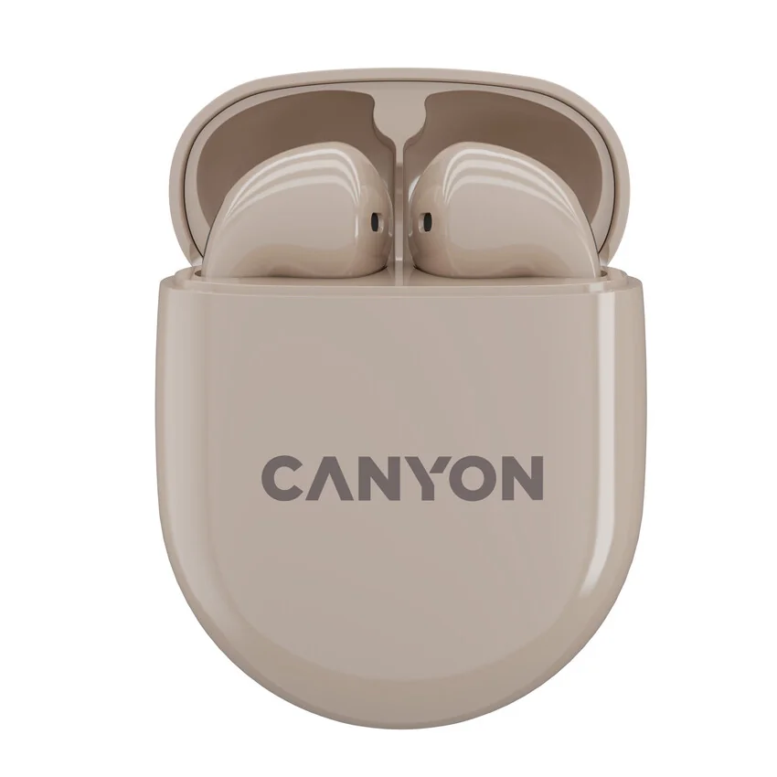 Canyon Bezdrátová stereo sluchátka True wireless TWS-6, béžová 