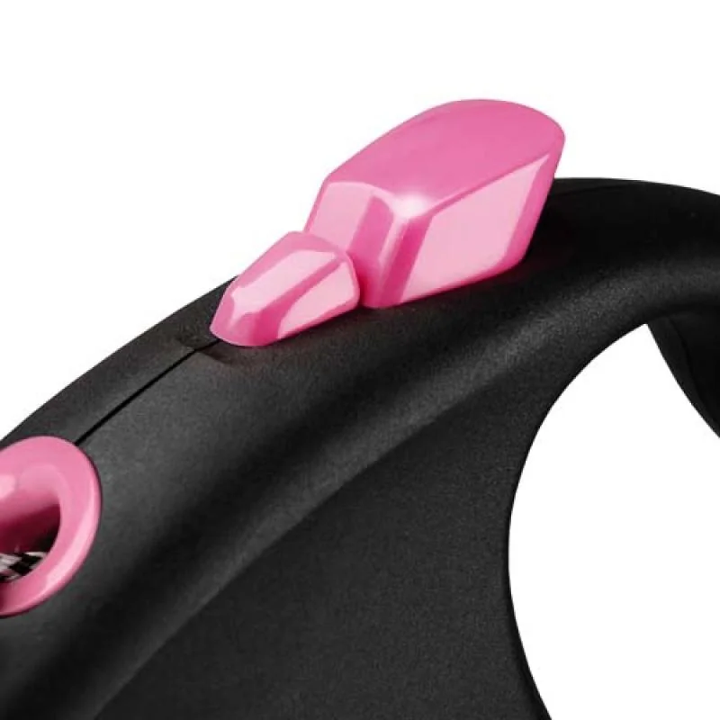 Flexi Vodítko Black Design lanko M růžové 5m