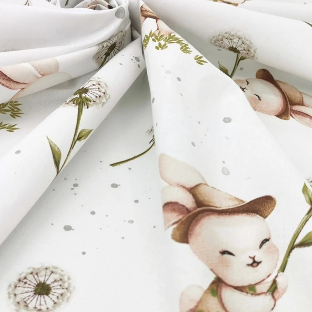 Miminu Zavinovačka na zavazování, LUX SOFT, bavlna, Kocourek a pampeliška - bílá
