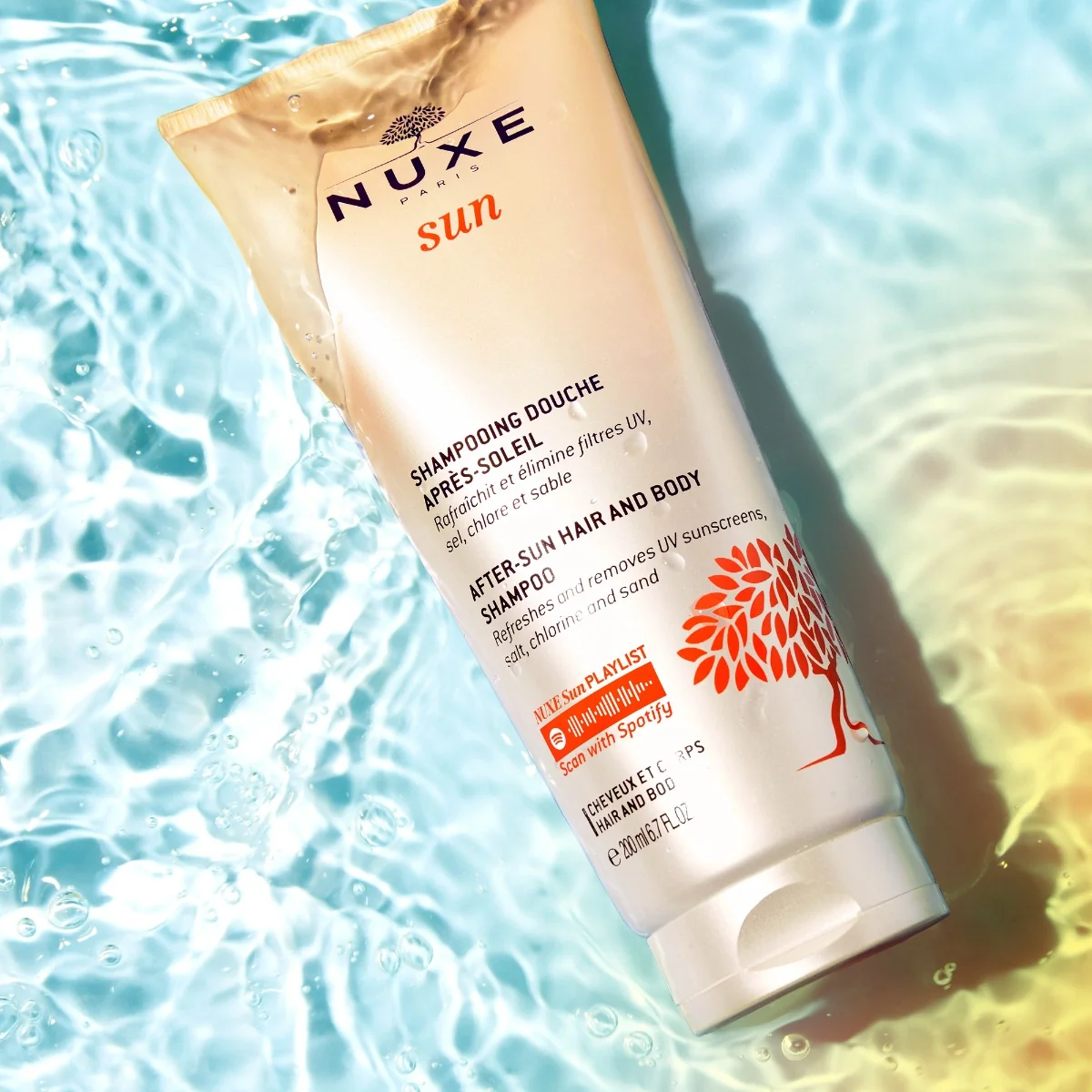 Nuxe Sun Čisticí a osvěžující šampon po opalování pro tělo a vlasy 200 ml