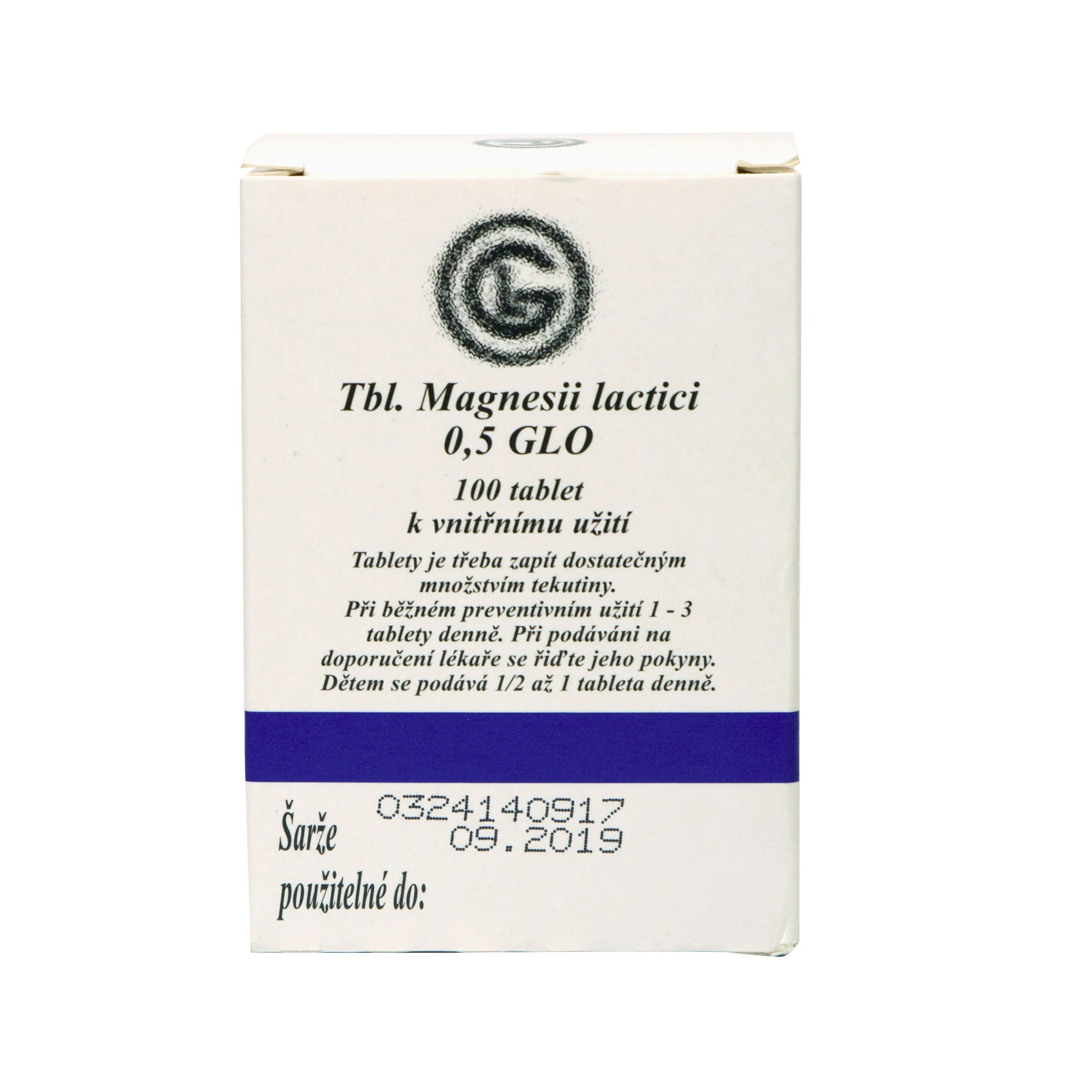 Tbl. Magnesii lactici 0,5 GLO 100 tablet