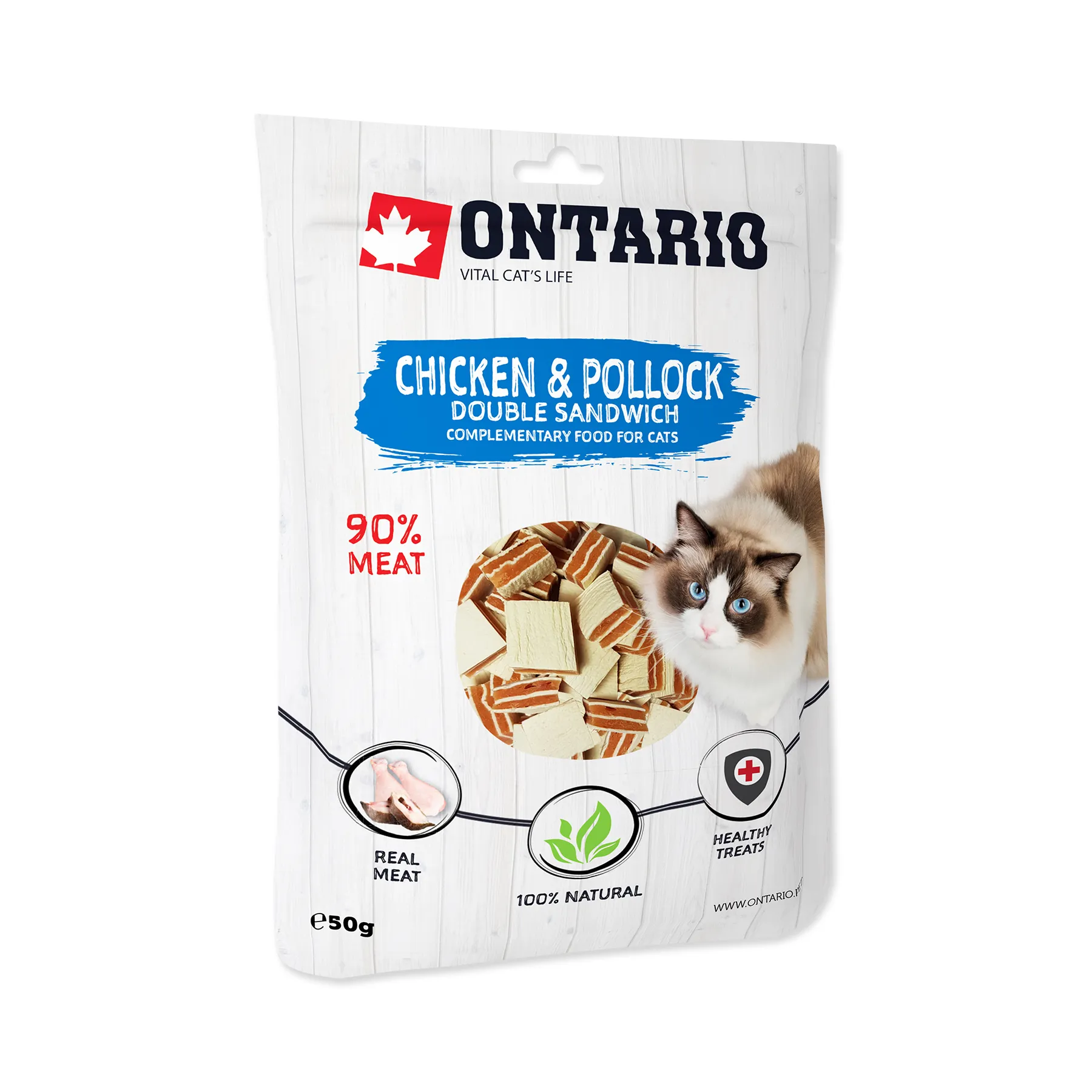Ontario Dvojitý sendvič s kuřecím a treskou 50 g