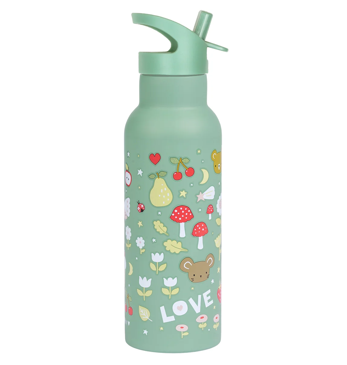 A Little Lovely Company nerezová lahev na pití, 500 ml - radost