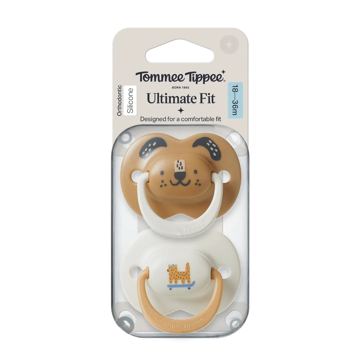 Tommee Tippee Silikonový dudlík Ultimate Fit Deco Boy 18-36m 2 ks více barevných variant