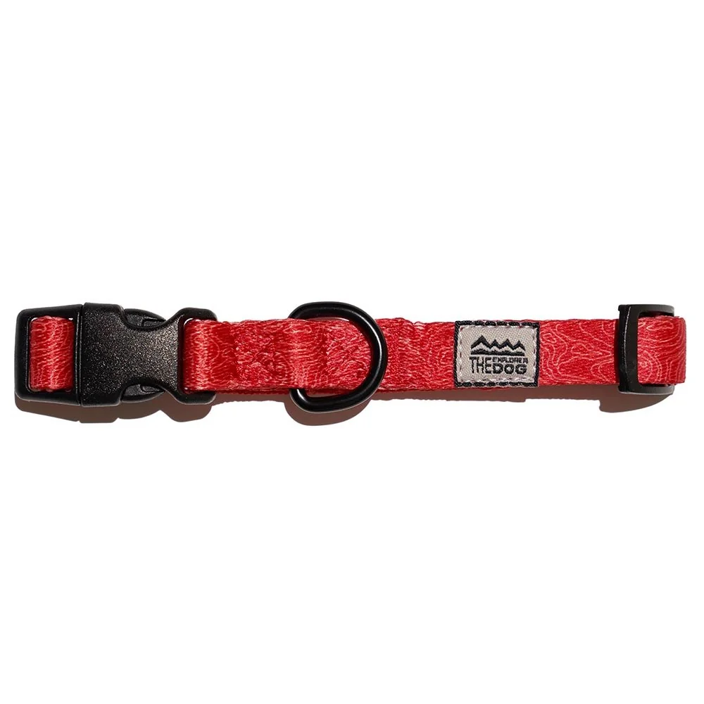 Explorer dog Obojek Vrstevnice Červená S - 24-36x1,5 cm
