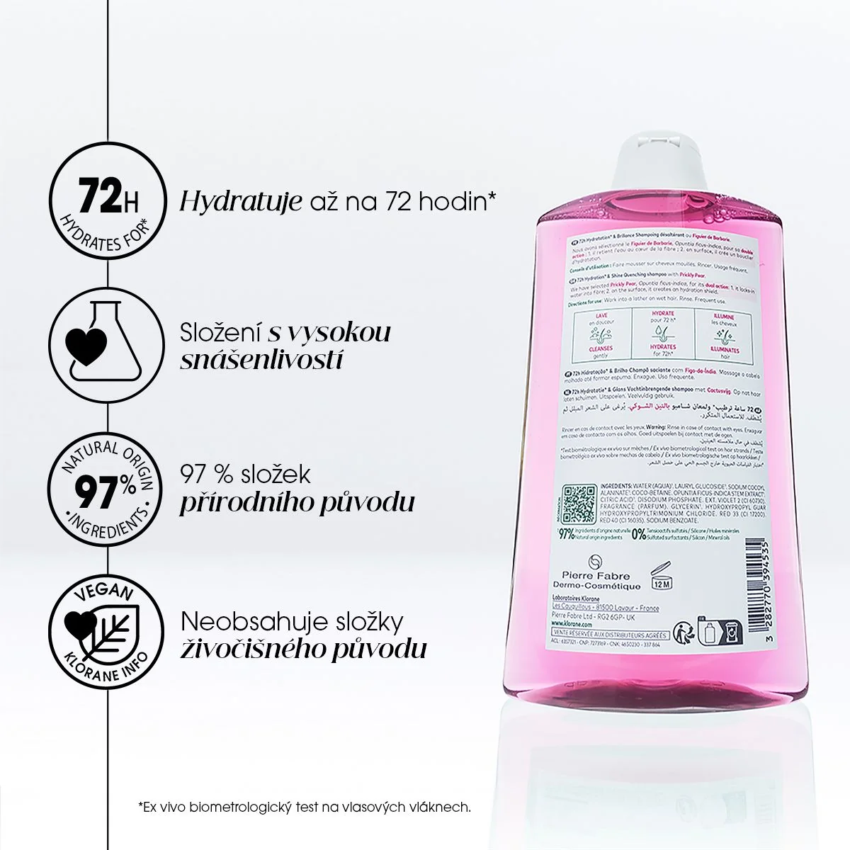 KLORANE Hydratační šampon s opuncií 200 ml