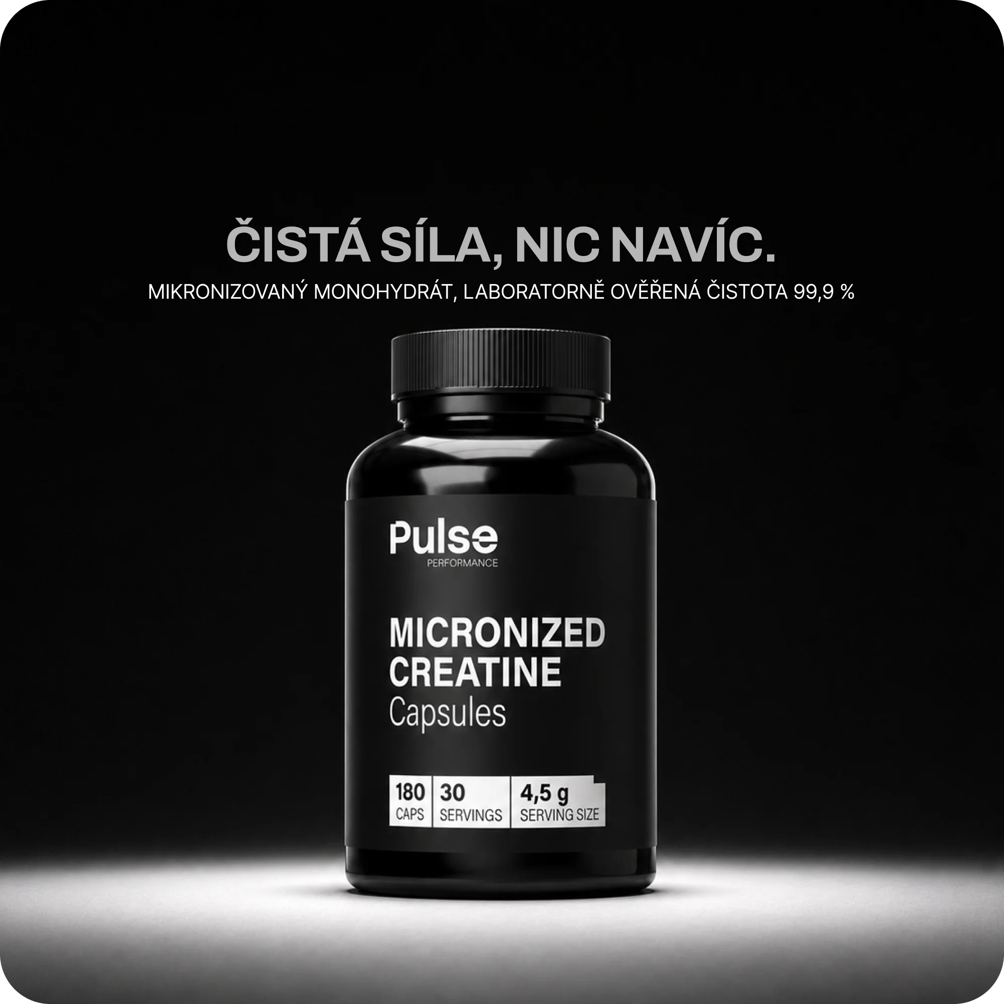 Pulse Performance Micronized Creatine 180 kapslí