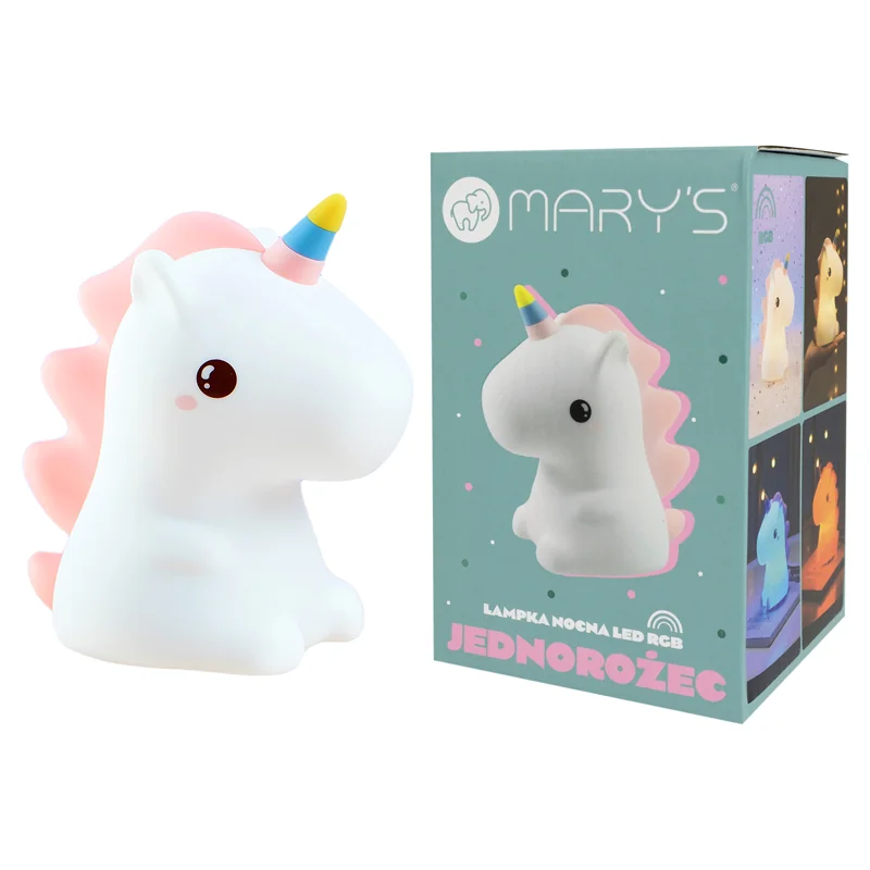 MARY’S LED silikonová noční lampička RGB - jednorožec