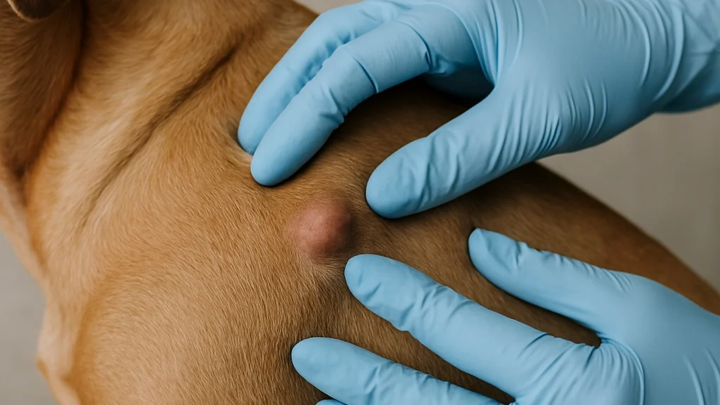 Zpozorněte, pokud se objeví nová bulka nebo uzlík na kůži psa. Zpozorněte, pokud se objeví nová bulka nebo uzlík na kůži psa.