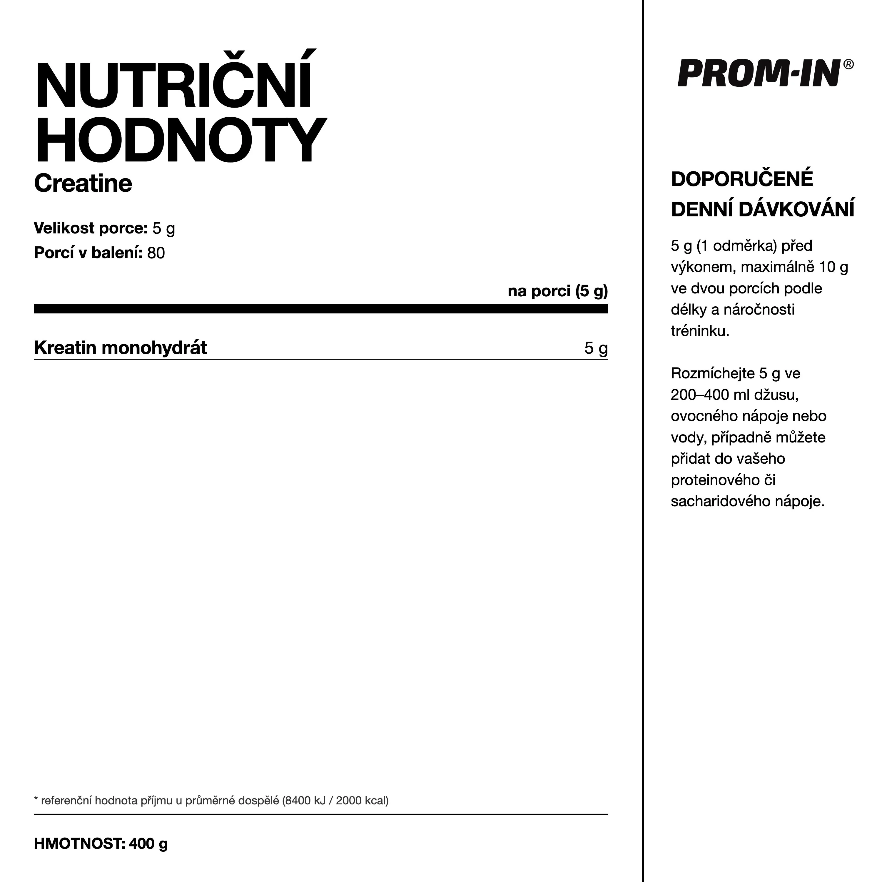 PROM-IN Creatine Monohydrate 400 g