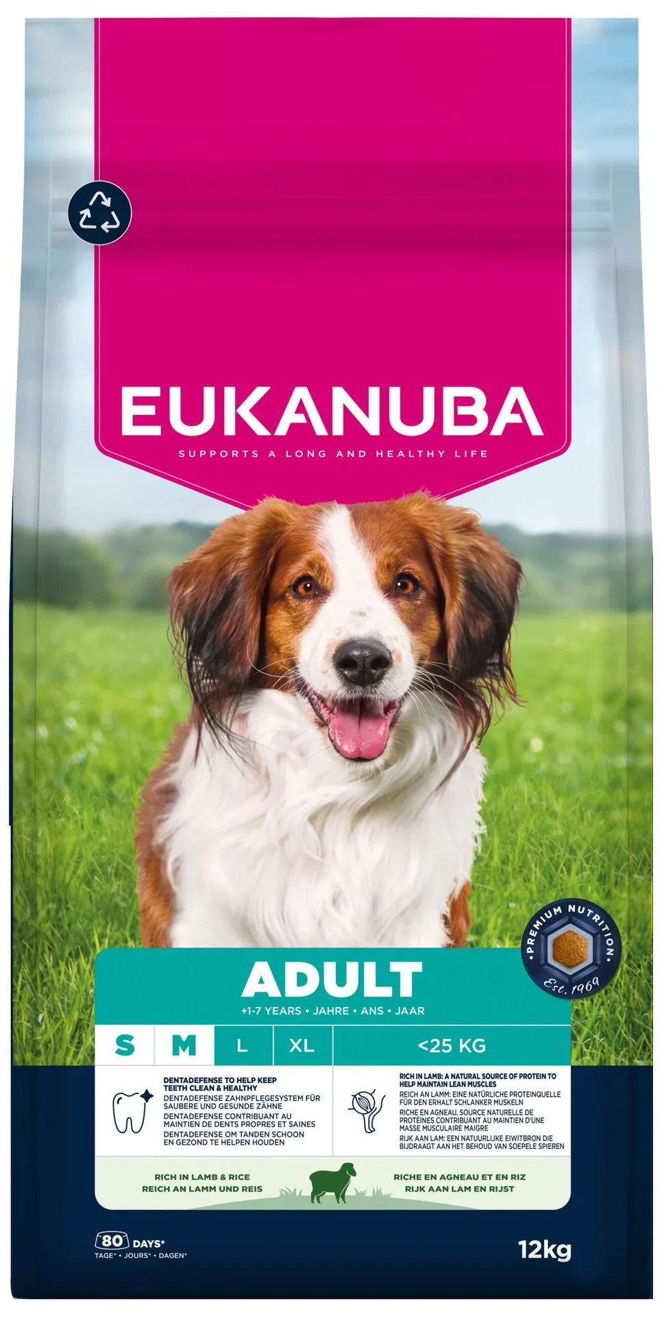 Eukanuba Krmivo Adult Small and Medium rich in lamb 12kg