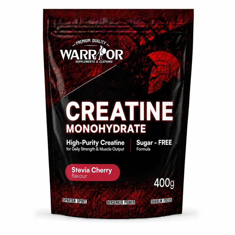Warrior Kreatin monohydrát v práškové formě 400g Stevia Cherry