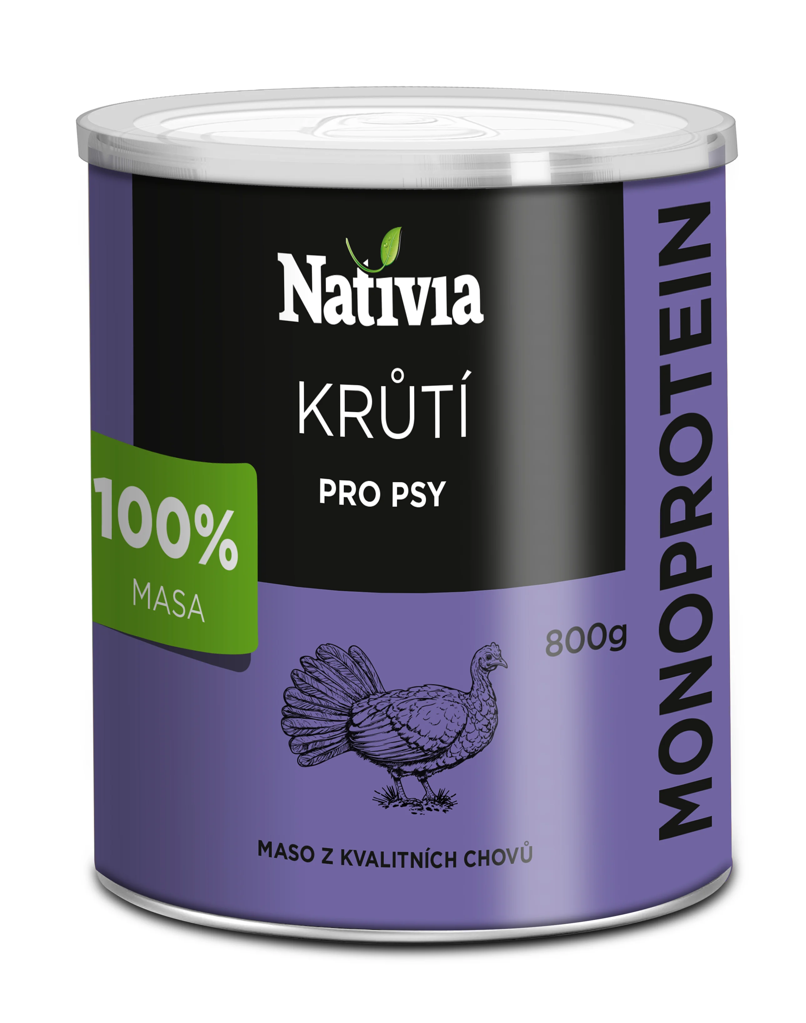 Nativia konzerva krůtí svalovina 800 g