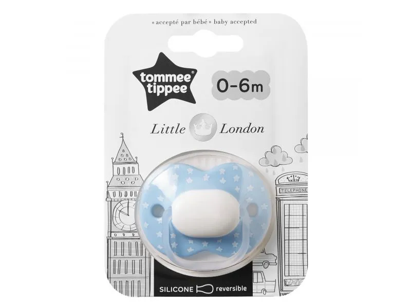 Tommee Tippee C2N Little London Boy 0-6 měsíců šidítko silikon 1 ks