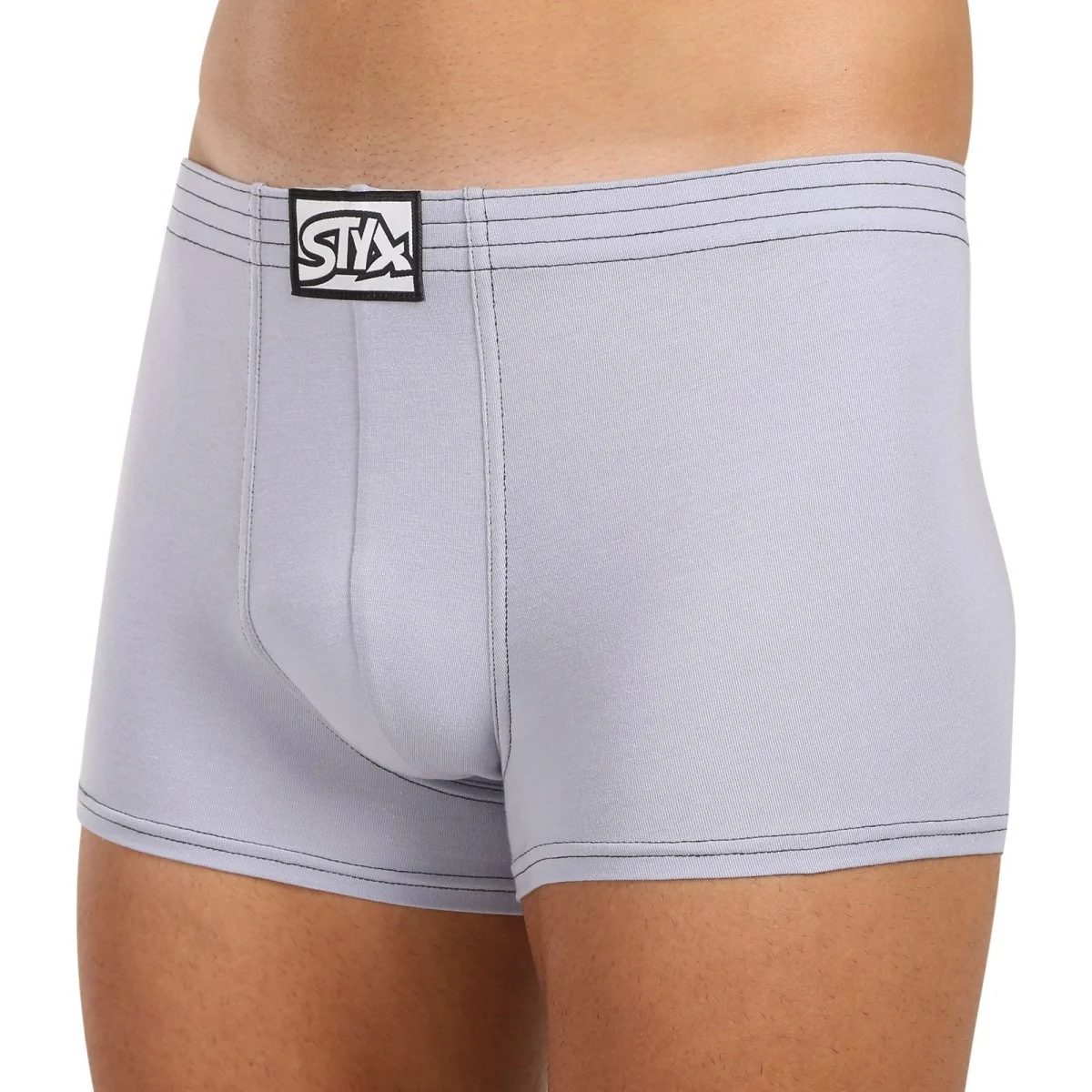 Styx Pánské boxerky klasická guma světle šedá (Q1067) XXL