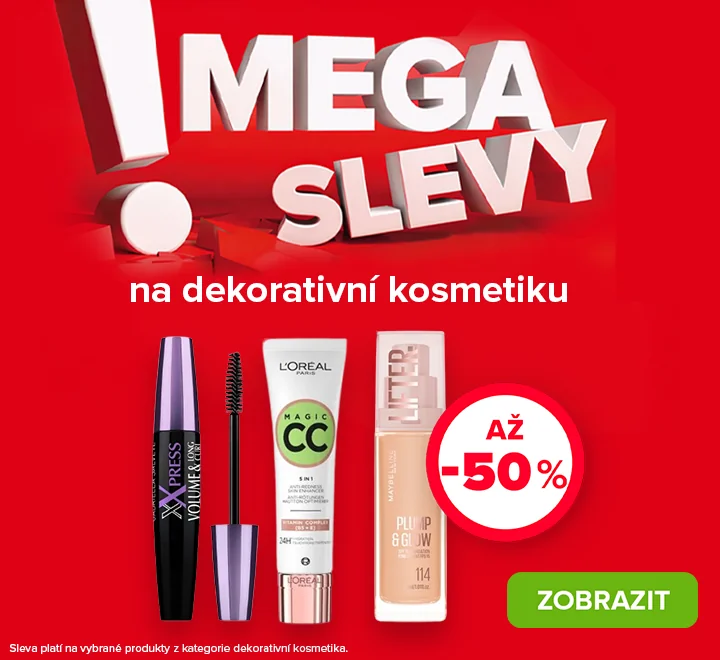 MEGASLEVY na dekorativní kosmetiku 