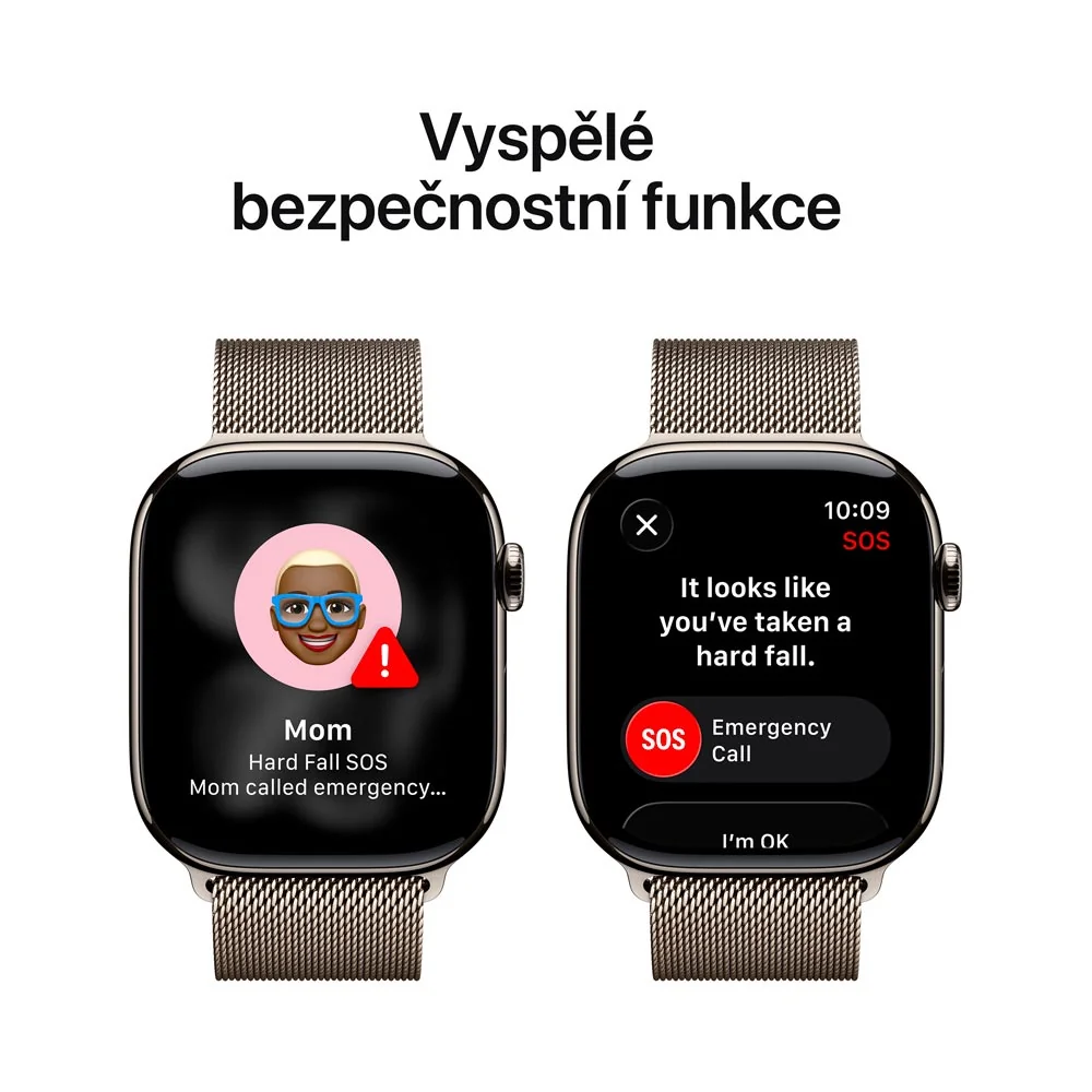Apple Watch 11 46 mm titan, milánský řemínek M/L chytré hodinky