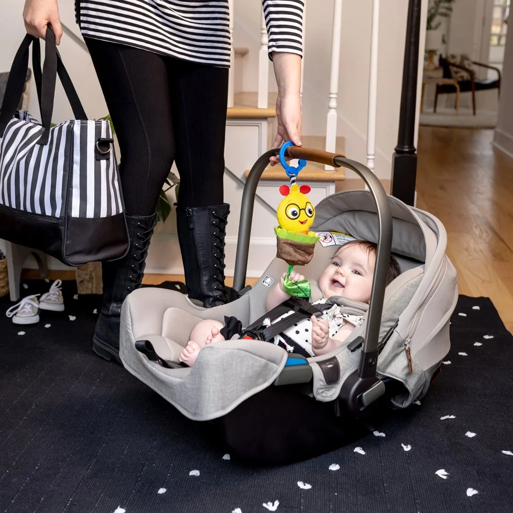 Baby Einstein Hračka s chrastítkem natahovací na C kroužku Cal-a-Puller™ 0m+