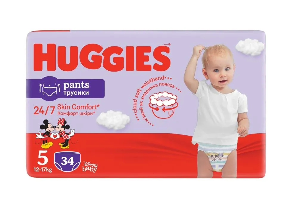 Huggies Pants Jumbo vel. 5 12-17 kg plenkové kalhotky 34 ks