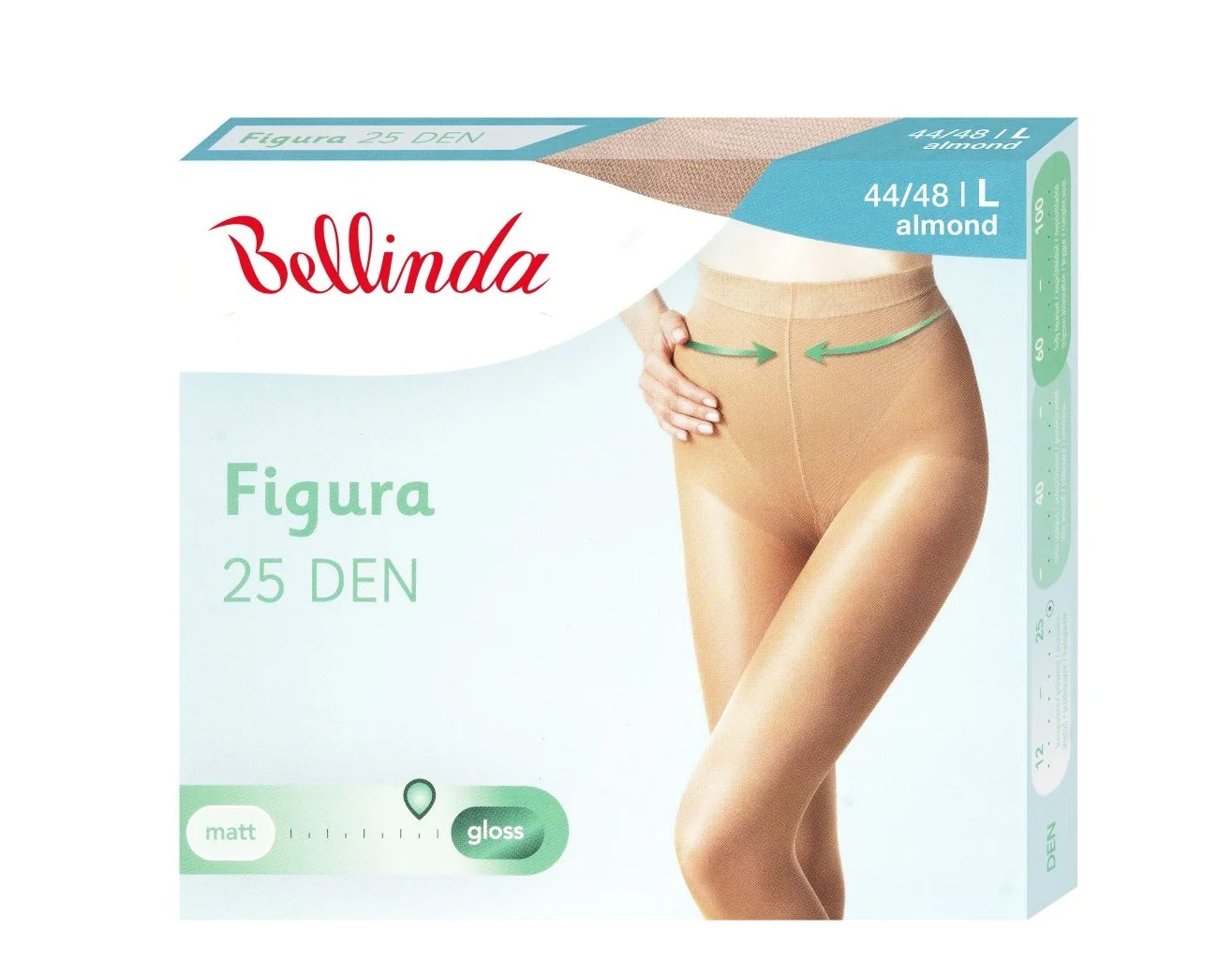 Bellinda Figura 25 DEN vel. L stahovací punčochové kalhoty tělové