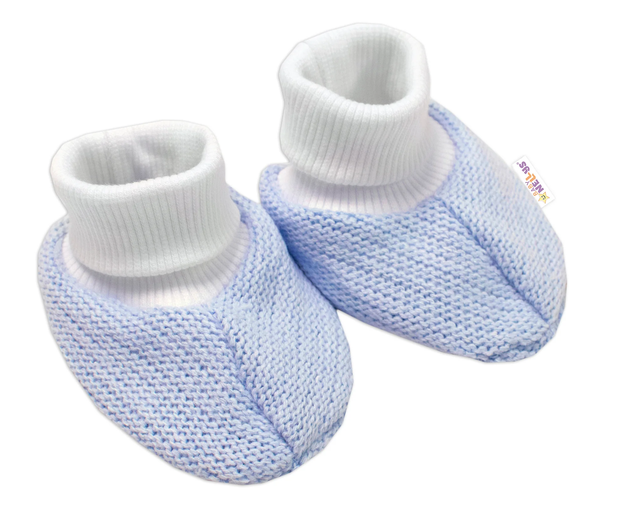 Baby Nellys 3D sada Hand made, kabátek, kalhoty, botičky, modrá,68