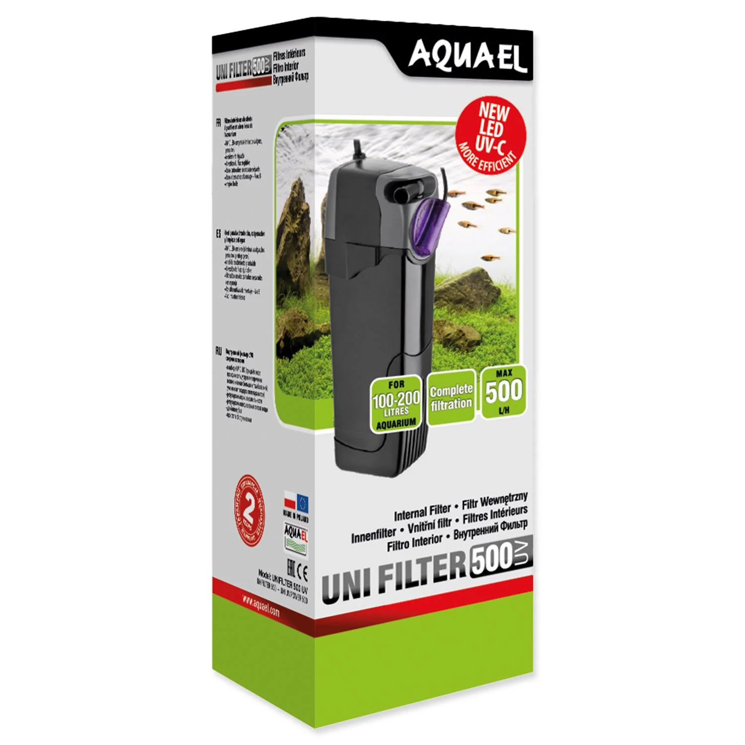 AQUAEL Filtr Unifilter vnitřní 500 l/h UV POWER