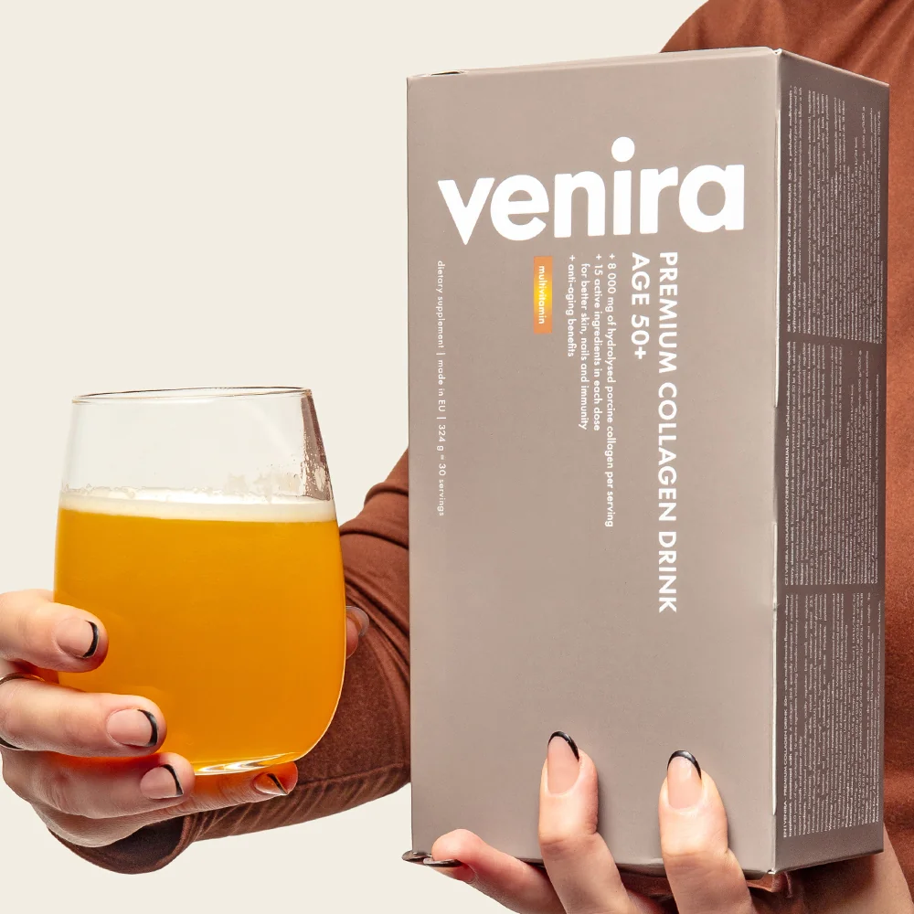 Venira Premium kolagenový drink pro vlasy, nehty a pleť 50+ multivitamin 30 sáčků