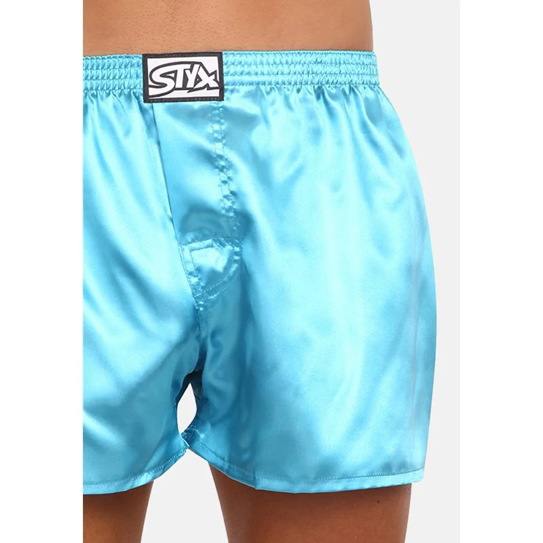 Styx Pánské trenky klasická guma saténové modré (C967) XL