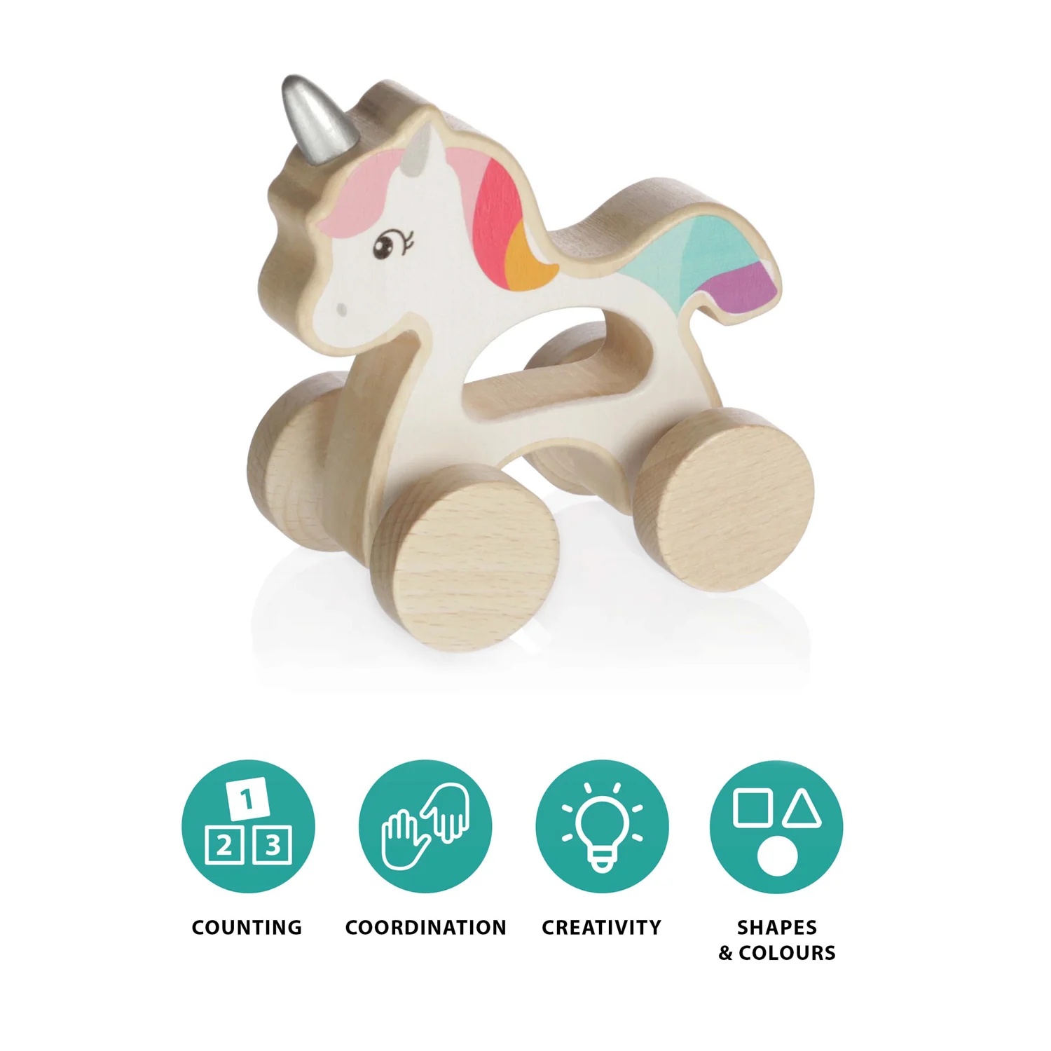 Zopa Dřevěný jezdící jednorožec, Unicorn