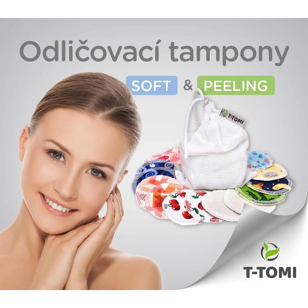 T-tomi Odličovací tampony, sada jemné 2 týdny NATUR + prací sáček 