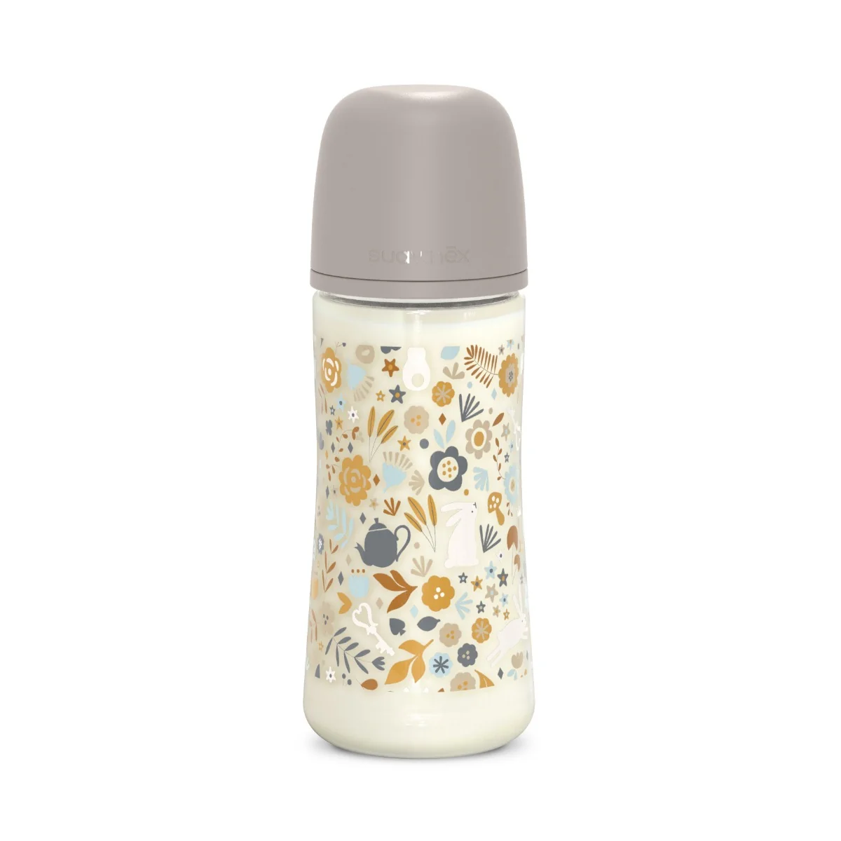 Suavinex Wonderland Kojenecká láhev průtok L 6m+ 360 ml 1 ks liberty krémová