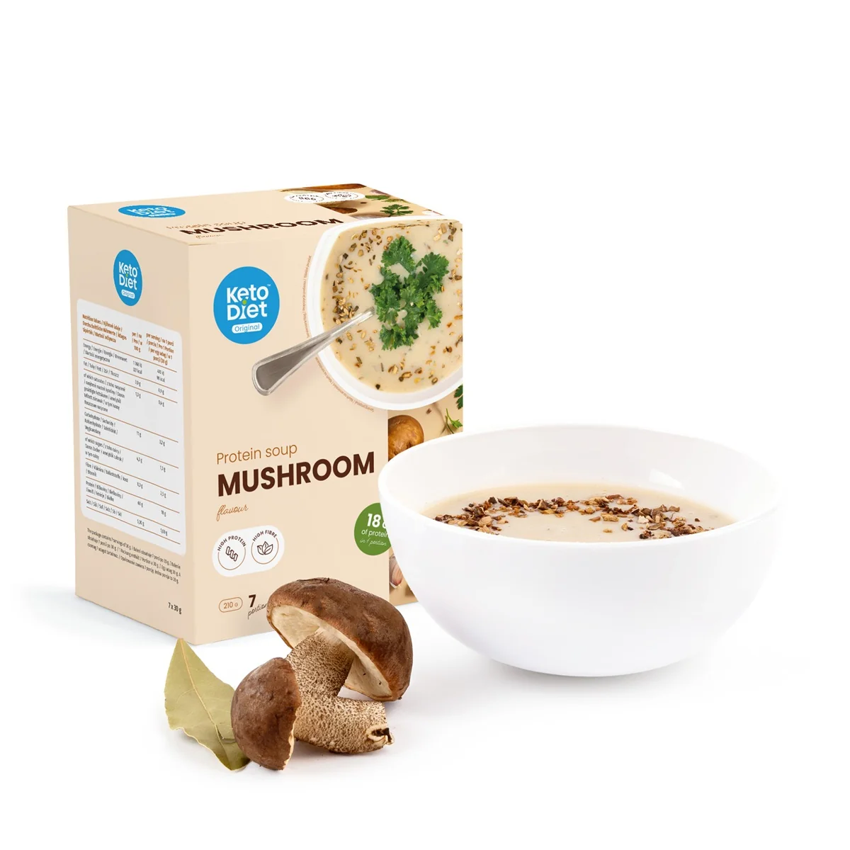 KetoDiet Proteinová polévka - příchuť houbová (7 porcí)