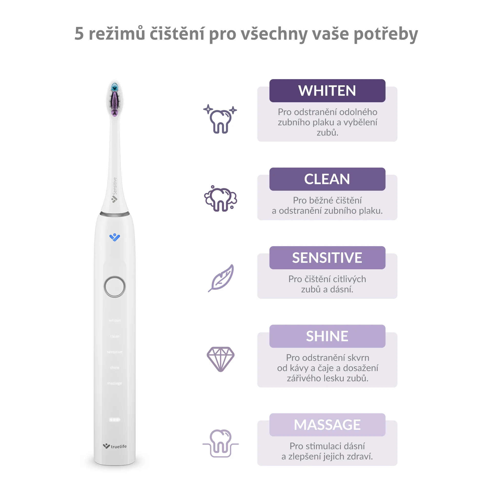 Truelife SonicBrush Clean70 UV sonické kartáčky 2 ks černý+bílý