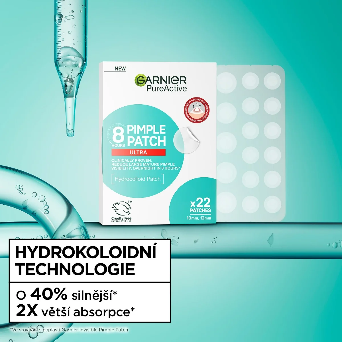 Garnier Pure Active 8H Ultra náplast na pupínky 22 ks