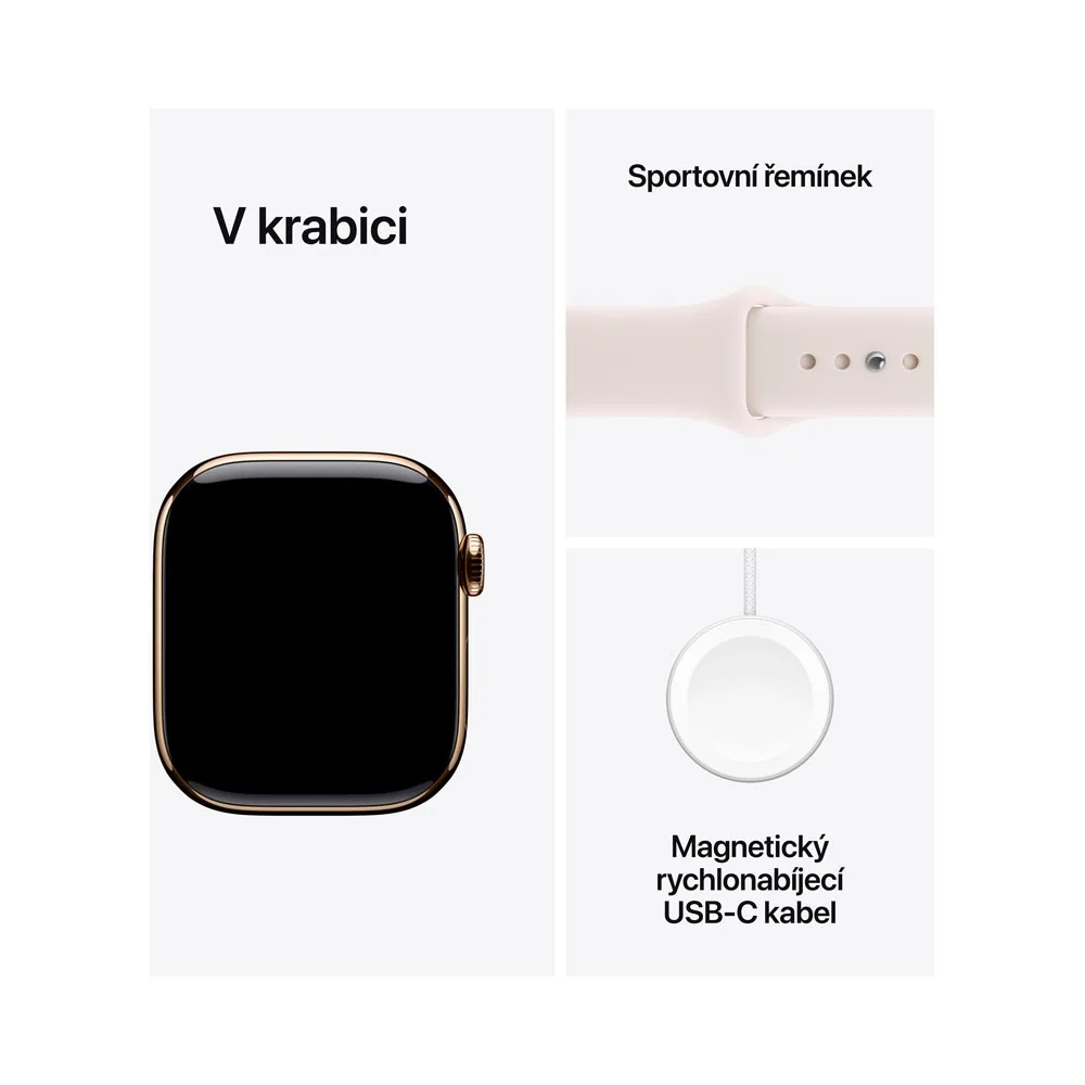Apple Watch 11 46 mm titan, sportovní řemínek S/M chytré hodinky