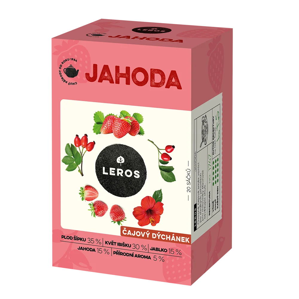 Leros Čajový dýchánek Jahoda 20x2 g