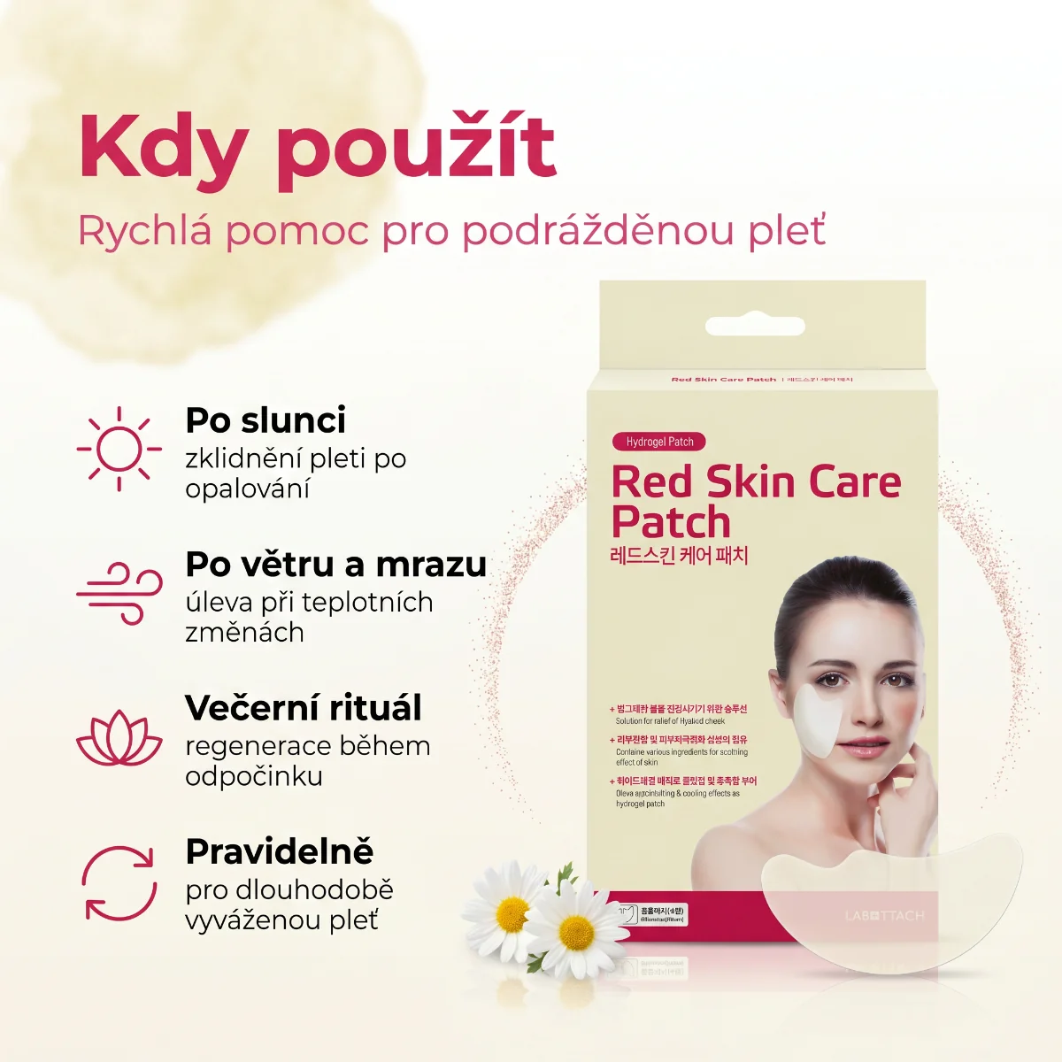 Wooshin Labottach Hydrogelové náplasti na zarudlou pokožku 2 páry